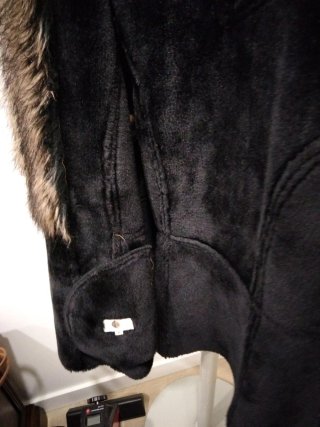 Chaqueta de piel forrada con pelo
