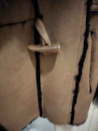 Chaqueta de piel forrada con pelo