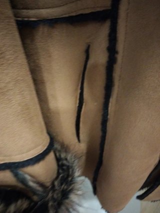 Chaqueta de piel forrada con pelo