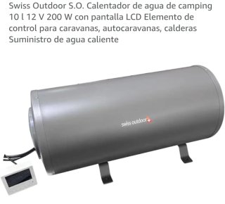 Boiler Calentador Agua Camping 10L 12V 200W LCD