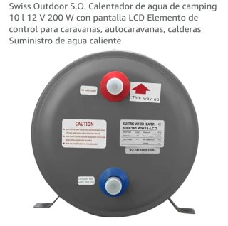 Boiler Calentador Agua Camping 10L 12V 200W LCD