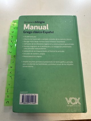 Manual griego clásico-español diccionario bilin...