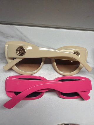 Occhiali da sole beige e rosa