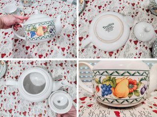 JUEGO VINTAGE CAFÉ O TÉ PORCELANA
