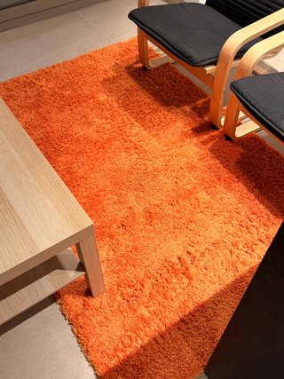 Alfombra naranja pelo largo 120x180 cm