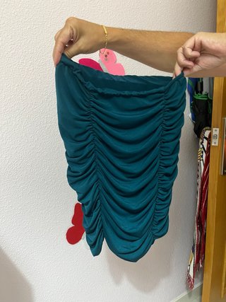 Falda de fiesta verde azulado