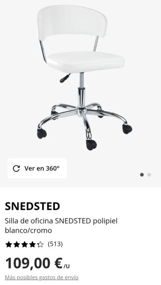 Silla de escritorio cómoda con ruedas