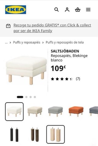 Puff IKEA SALTSJÖBADEN Reposapiés Negro