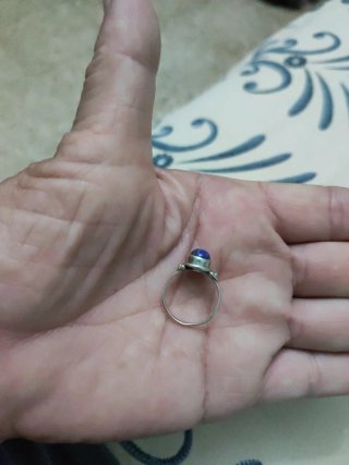 Anillo Plata Lapislázuli Ovalado,es más pequeño