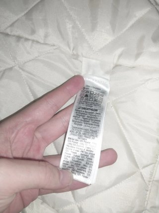Abrigo de nieve impermeable beige y blanco