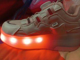 Zapatillas con ruedas niña rosa y blanco