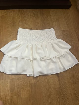Falda blanca volantes talla única