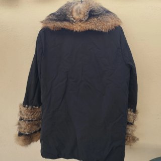 Giacca BORGONOVO nera con pelliccia