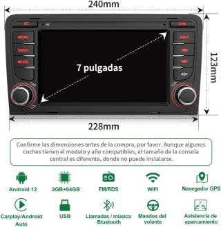 Radio Coche AWESAFE Android 2GB+64GB