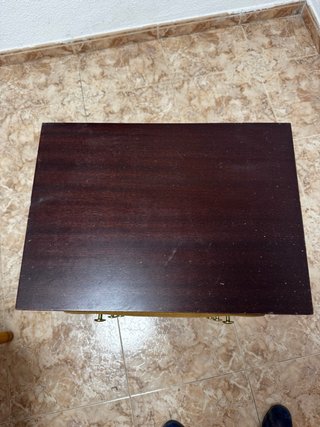 Mesita de noche madera y terciopelo