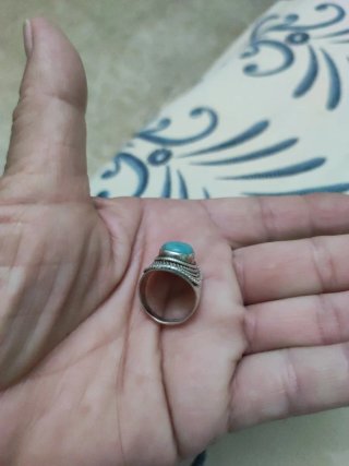 Anillo Amazonita Plata Ancho Dedo Pequeño