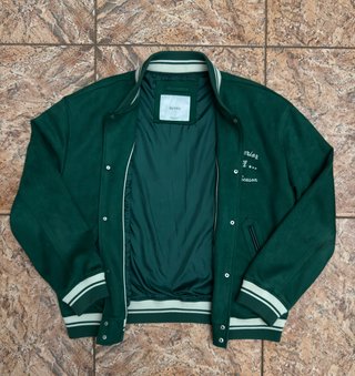 Chaqueta Beisbolera Verde Talla L