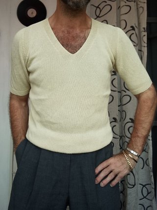 Maglia Taviani uomo manica corta V-neck vintage