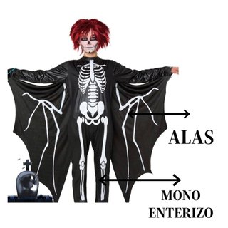Disfraz Esqueleto Murciélago Halloween Talla S/M