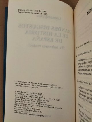 Grandes disgustos de la Historia de España. Libro