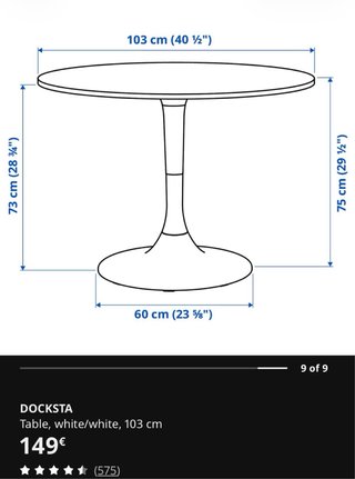 Mesa redonda IKEA DOCKSTA 103 cm