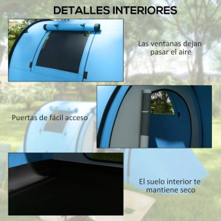 Tienda de campaña azul 3 personas