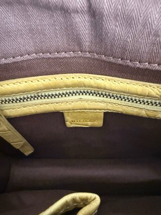 Bolso Uterqüe Piel Cocodrilo Amarillo