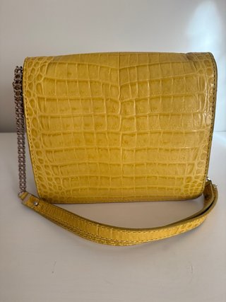Bolso Uterqüe Piel Cocodrilo Amarillo