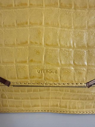 Bolso Uterqüe Piel Cocodrilo Amarillo
