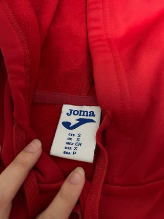 Sudadera Joma Roja y Negra con Cremallera