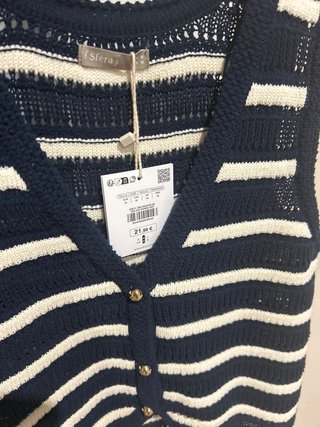 Chaleco Sfera Rayas Azul Marino Talla S
