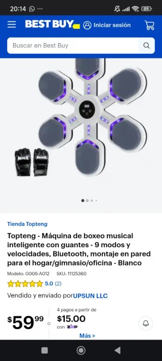 Máquina de boxeo musical sin usar