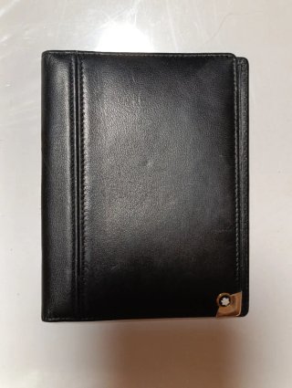Agenda Montblanc Piel Negra Porta Tarjetas