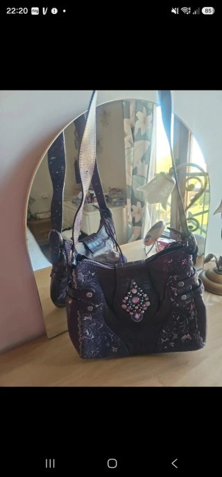 Bolso Braccialini Morado y Plateado