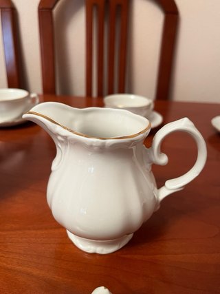 Juego de café Pontesa porcelana oro blanco