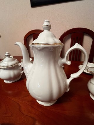 Juego de café Pontesa porcelana oro blanco