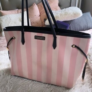Bolso Tote Victoria's Secret Rayas Rosas