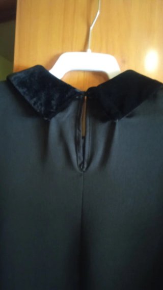 Camisa negra cuello terciopelo talla M