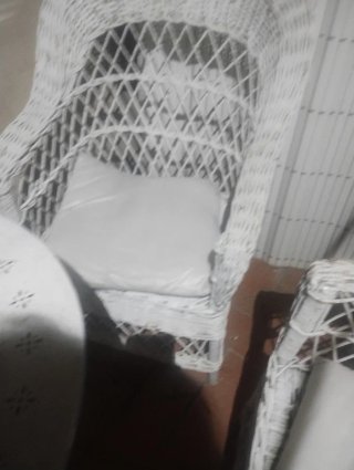 Sillones de mimbre blancos (2 unidades)