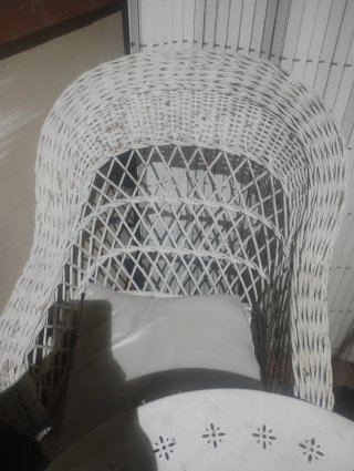 Sillones de mimbre blancos (2 unidades)