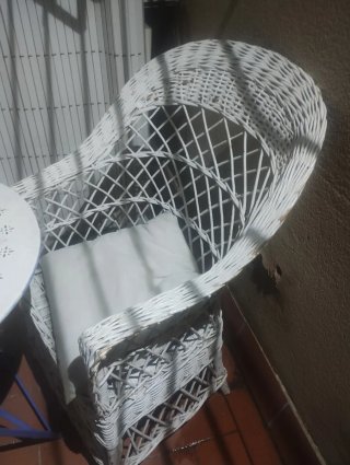 Sillones de mimbre blancos (2 unidades)
