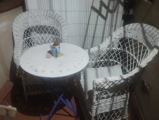 Sillones de mimbre blancos (2 unidades)