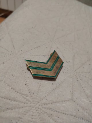 Insignias Militares Doradas con Líneas Verdes