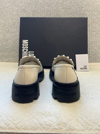 Mocassini Love Moschino Pelle Beige N.39