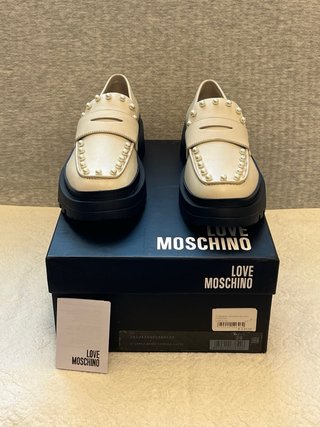 Mocassini Love Moschino Pelle Beige N.39