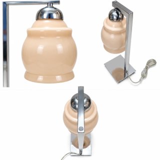Candeeiro de mesa opal metal e vidro