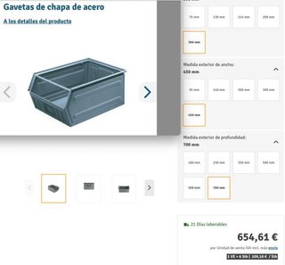 GAVETA METÁLICA APILABLE GRANDE
