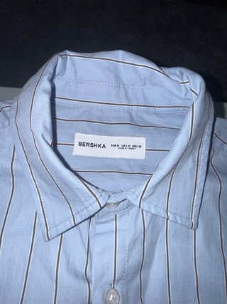 Camicia Bershka Azzurra Righe Taglia M Nuova