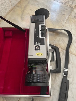 Cámara Super 8 Vintage Maletín Rojo/Plata