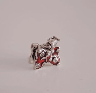 Charm Lazo Minnie Rojo y Plata